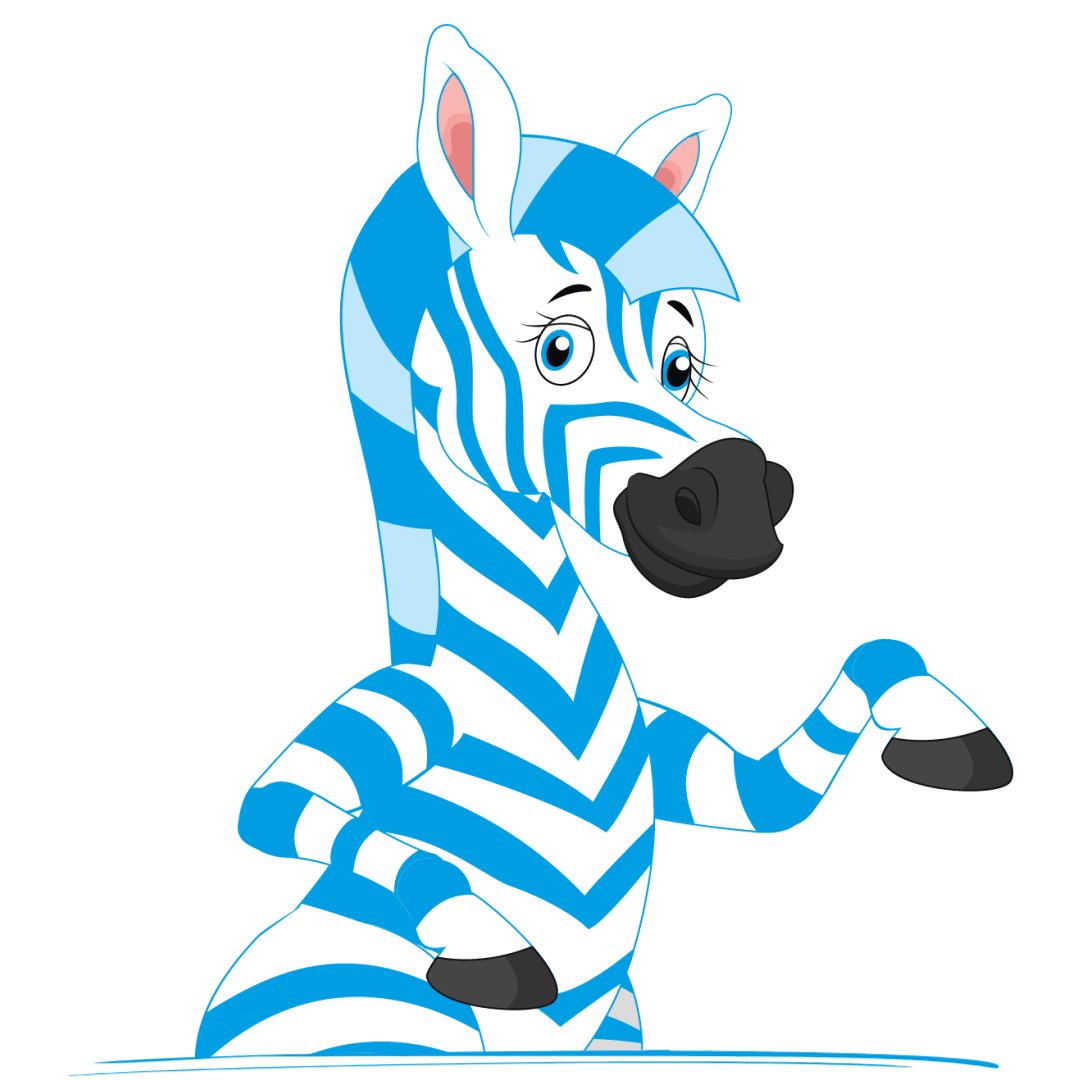 The zeb.recruiting assistant a cartoon of a zebra