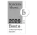 The award by brand eins 2026 a grey and white rectangular object with a black background
